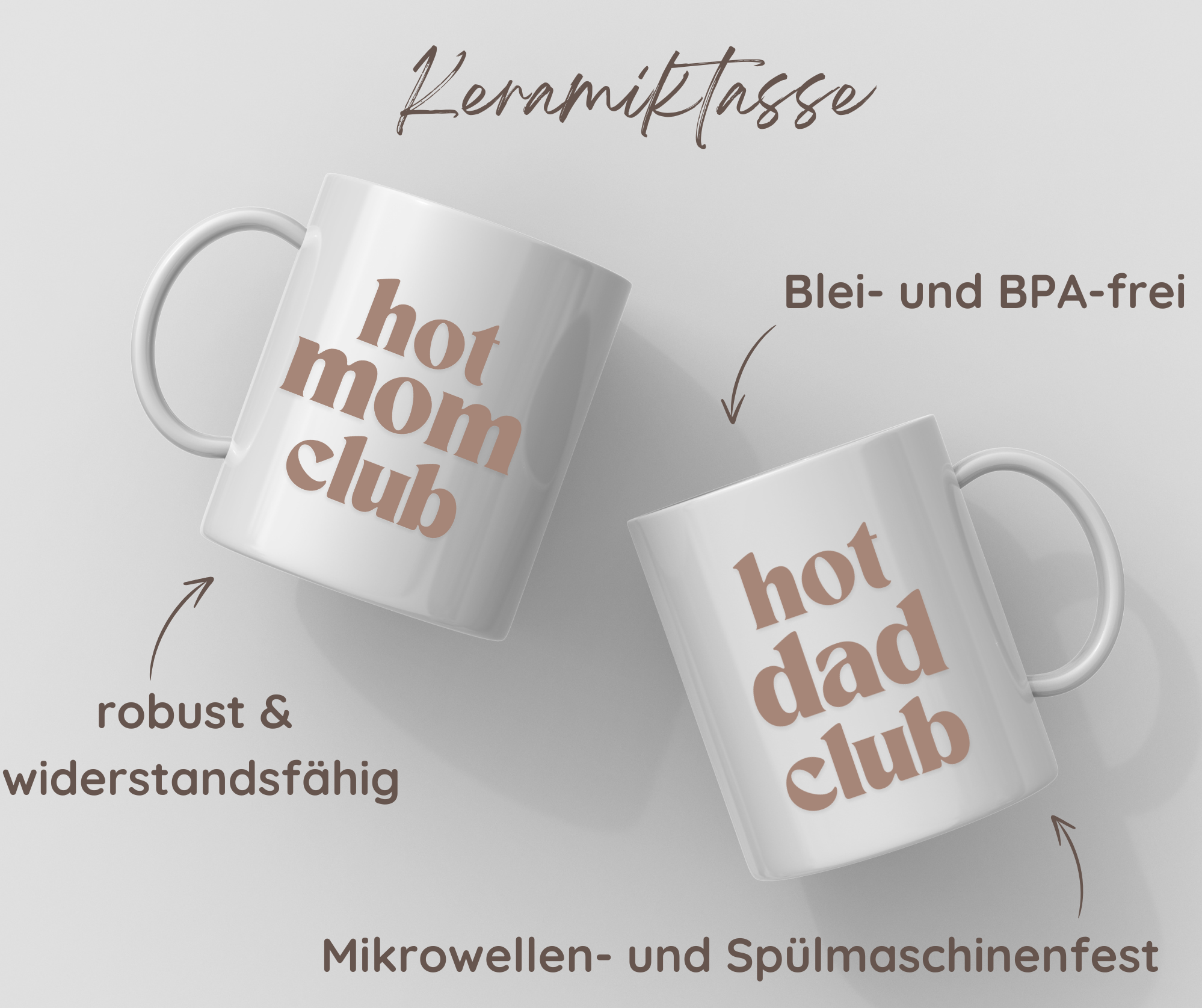 Die Keramiktasse ist robust und widerstandsfähig. Außerdem ist sie Blei- und BPA-frei. Die Kaffeetasse ist mikrowellen- und spülmaschinenfest.