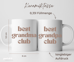 Die Keramiktasse kann man mit verschiedenen Aufdrucken bestellen. Die Tasse hat eine Füllmenge von 0,33l. Sie ist 8cm breit und 9,5cm hoch. Der Aufdruck ist langlebig.