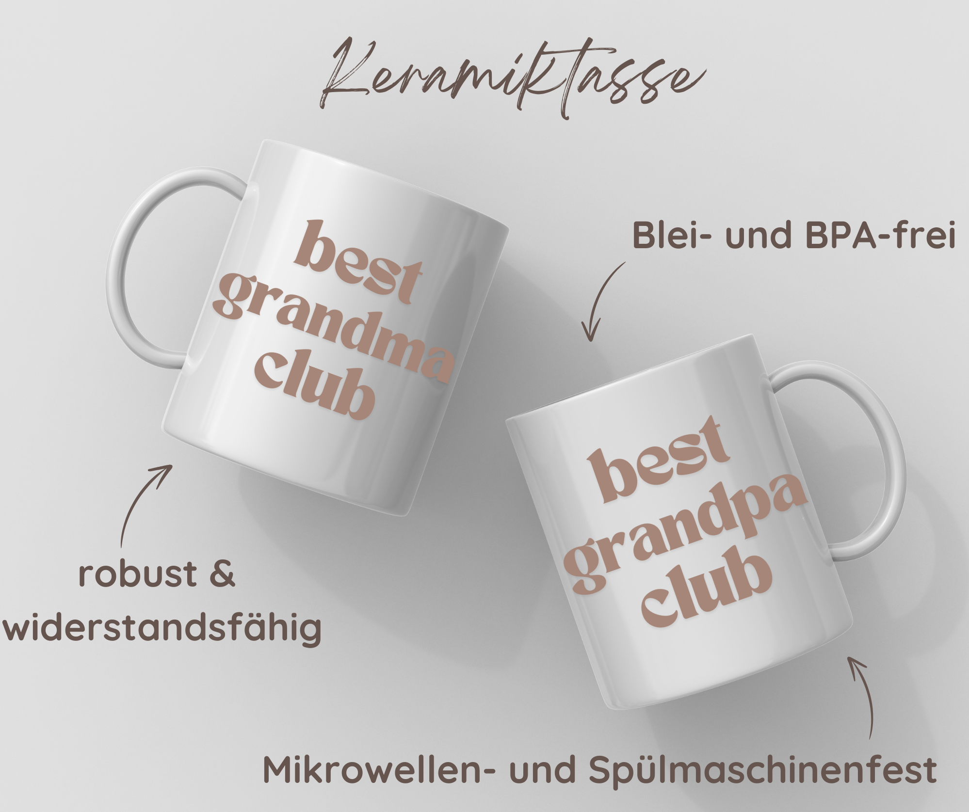 Die Keramiktasse ist robust und widerstandsfähig. Außerdem ist sie Blei- und BPA-frei. Die Kaffeetasse ist mikrowellen- und spülmaschinenfest.